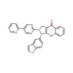 O=c1c2c([nH]c3ccccc13)[C@H](c1ccc3occc3c1)N(c1ncc(-c3ccccn3)cn1)C2 ZINC000013612964