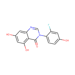 O=c1c2c(O)cc(O)cc2ncn1-c1ccc(O)cc1F ZINC000013685377