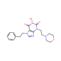 O=c1c2c(ncn2CCc2ccccc2)n(CCN2CCOCC2)c(=O)n1O ZINC000473090674