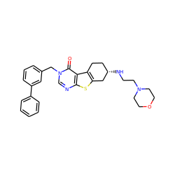 O=c1c2c3c(sc2ncn1Cc1cccc(-c2ccccc2)c1)C[C@@H](NCCN1CCOCC1)CC3 ZINC001772655402