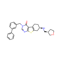 O=c1c2c3c(sc2ncn1Cc1cccc(-c2ccccc2)c1)C[C@H](NC[C@H]1CCOC1)CC3 ZINC001772593994