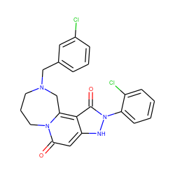 O=c1c2c3n(c(=O)cc2[nH]n1-c1ccccc1Cl)CCCN(Cc1cccc(Cl)c1)C3 ZINC000073258844