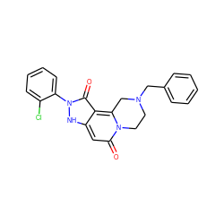 O=c1c2c3n(c(=O)cc2[nH]n1-c1ccccc1Cl)CCN(Cc1ccccc1)C3 ZINC000073258622