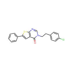 O=c1c2cc(-c3ccccc3)sc2ncn1CCc1ccc(Cl)cc1 ZINC000103253500