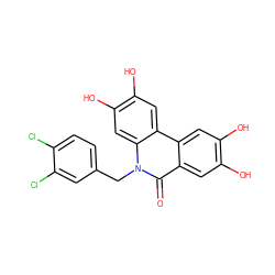 O=c1c2cc(O)c(O)cc2c2cc(O)c(O)cc2n1Cc1ccc(Cl)c(Cl)c1 ZINC000013737753