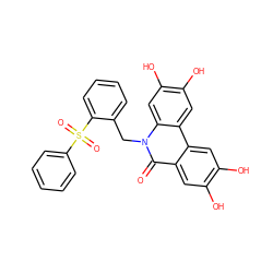 O=c1c2cc(O)c(O)cc2c2cc(O)c(O)cc2n1Cc1ccccc1S(=O)(=O)c1ccccc1 ZINC000064553795