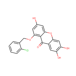 O=c1c2cc(O)c(O)cc2oc2cc(O)cc(OCc3ccccc3Cl)c12 ZINC000072176334