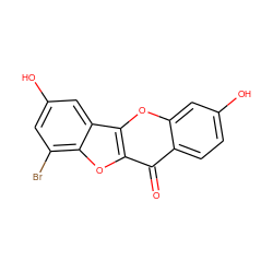 O=c1c2ccc(O)cc2oc2c1oc1c(Br)cc(O)cc12 ZINC000013535729