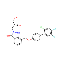 O=c1c2cccc(COc3ccc(-c4cc(F)c(F)cc4Cl)cc3)c2[nH]n1C[C@@H](O)CO ZINC000096269814