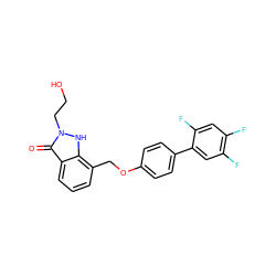 O=c1c2cccc(COc3ccc(-c4cc(F)c(F)cc4F)cc3)c2[nH]n1CCO ZINC000096269820