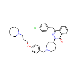 O=c1c2ccccc2c(Cc2ccc(Cl)cc2)nn1[C@@H]1CCCN(Cc2ccc(OCCCN3CCCCCC3)cc2)CC1 ZINC000071318852