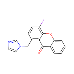 O=c1c2ccccc2oc2c(I)ccc(Cn3ccnc3)c12 ZINC000095586788