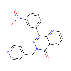 O=c1c2cccnc2c(-c2cccc([N+](=O)[O-])c2)nn1Cc1ccncc1 ZINC000000598522