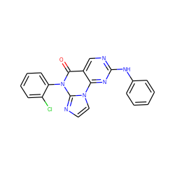 O=c1c2cnc(Nc3ccccc3)nc2n2ccnc2n1-c1ccccc1Cl ZINC000143686930