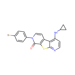 O=c1c2sc3nccc(NC4CC4)c3c2ccn1-c1ccc(Br)cc1 ZINC000035284752