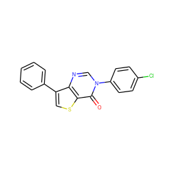 O=c1c2scc(-c3ccccc3)c2ncn1-c1ccc(Cl)cc1 ZINC000221384597