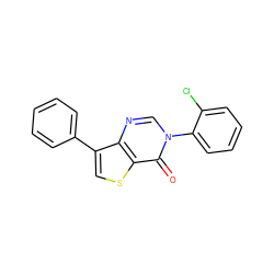 O=c1c2scc(-c3ccccc3)c2ncn1-c1ccccc1Cl ZINC000221384444