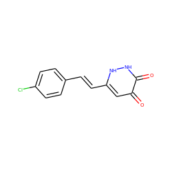 O=c1cc(/C=C/c2ccc(Cl)cc2)[nH][nH]c1=O ZINC000095587316