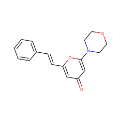 O=c1cc(/C=C/c2ccccc2)oc(N2CCOCC2)c1 ZINC000101076487