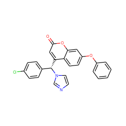 O=c1cc([C@@H](c2ccc(Cl)cc2)n2ccnc2)c2ccc(Oc3ccccc3)cc2o1 ZINC000066111895