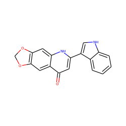 O=c1cc(-c2c[nH]c3ccccc23)[nH]c2cc3c(cc12)OCO3 ZINC000100741537