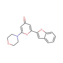 O=c1cc(-c2cc3ccccc3o2)oc(N2CCOCC2)c1 ZINC000101074770