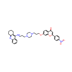 O=c1cc(-c2ccc([N+](=O)[O-])cc2)oc2cc(OCCCN3CCN(CCCNc4c5c(nc6ccccc46)CCCC5)CC3)ccc12 ZINC000096285553