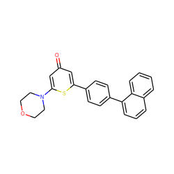 O=c1cc(-c2ccc(-c3cccc4ccccc34)cc2)sc(N2CCOCC2)c1 ZINC000001553584