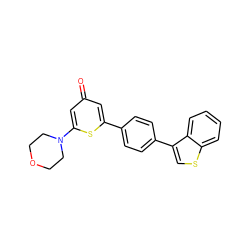 O=c1cc(-c2ccc(-c3csc4ccccc34)cc2)sc(N2CCOCC2)c1 ZINC000001553585