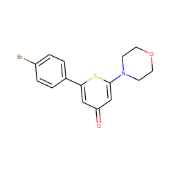 O=c1cc(-c2ccc(Br)cc2)sc(N2CCOCC2)c1 ZINC000001492321