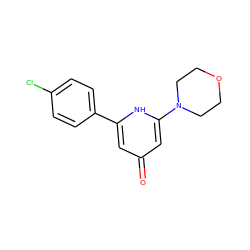 O=c1cc(-c2ccc(Cl)cc2)[nH]c(N2CCOCC2)c1 ZINC000036144288