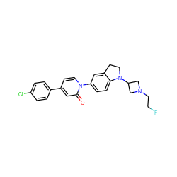 O=c1cc(-c2ccc(Cl)cc2)ccn1-c1ccc2c(c1)CCN2C1CN(CCF)C1 ZINC000068197260