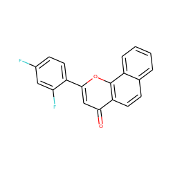 O=c1cc(-c2ccc(F)cc2F)oc2c1ccc1ccccc12 ZINC001772654884