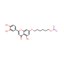 O=c1cc(-c2ccc(O)c(O)c2)oc2cc(OCCCCCCO[N+](=O)[O-])cc(O)c12 ZINC000096273322