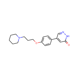 O=c1cc(-c2ccc(OCCCN3CCCCC3)cc2)cn[nH]1 ZINC000073296749