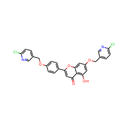 O=c1cc(-c2ccc(OCc3ccc(Cl)nc3)cc2)oc2cc(OCc3ccc(Cl)nc3)cc(O)c12 ZINC000053276533