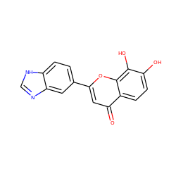 O=c1cc(-c2ccc3[nH]cnc3c2)oc2c(O)c(O)ccc12 ZINC000013586393