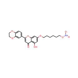 O=c1cc(-c2ccc3c(c2)OCCO3)oc2cc(OCCCCCCO[N+](=O)[O-])cc(O)c12 ZINC000096273326