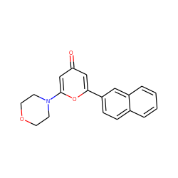 O=c1cc(-c2ccc3ccccc3c2)oc(N2CCOCC2)c1 ZINC000101082116