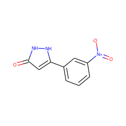 O=c1cc(-c2cccc([N+](=O)[O-])c2)[nH][nH]1 ZINC000005028120