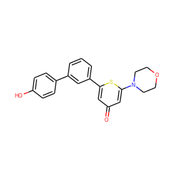 O=c1cc(-c2cccc(-c3ccc(O)cc3)c2)sc(N2CCOCC2)c1 ZINC000013538743