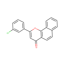 O=c1cc(-c2cccc(Cl)c2)oc2c1ccc1ccccc12 ZINC000013608125