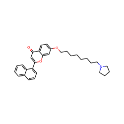 O=c1cc(-c2cccc3ccccc23)oc2cc(OCCCCCCCCN3CCCC3)ccc12 ZINC000653773257