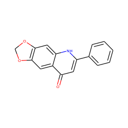 O=c1cc(-c2ccccc2)[nH]c2cc3c(cc12)OCO3 ZINC000005593720