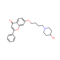 O=c1cc(-c2ccccc2)oc2cc(OCCCCN3CCC(O)CC3)ccc12 ZINC000012356292