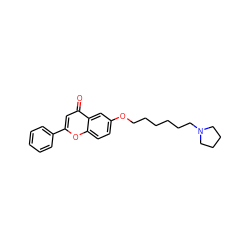 O=c1cc(-c2ccccc2)oc2ccc(OCCCCCCN3CCCC3)cc12 ZINC000013454329