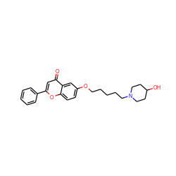 O=c1cc(-c2ccccc2)oc2ccc(OCCCCCN3CCC(O)CC3)cc12 ZINC000013454314