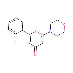 O=c1cc(-c2ccccc2F)oc(N2CCOCC2)c1 ZINC000101079143