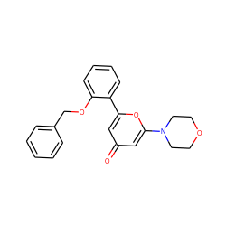 O=c1cc(-c2ccccc2OCc2ccccc2)oc(N2CCOCC2)c1 ZINC000101074797