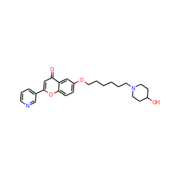 O=c1cc(-c2cccnc2)oc2ccc(OCCCCCCN3CCC(O)CC3)cc12 ZINC000013454430